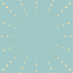 Yellow triangle arrows show the circle center to increase focus of the content/title. It could be used as cover page, business card, logo, billboard, poster, wallpaper, background, etc. Vector drawn.