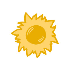 The sun. Vector color sketch of the sun. Symbol of the sun