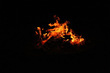 fire in the dark.