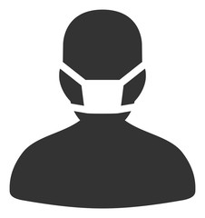Vector masked man flat icon. Vector pictograph style is a flat symbol masked man icon on a white background.