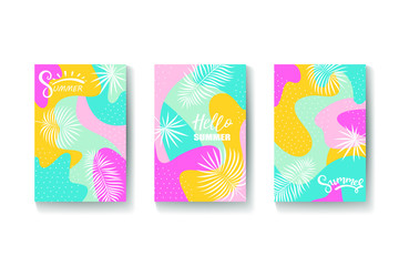 bright summer background with tropical leaves