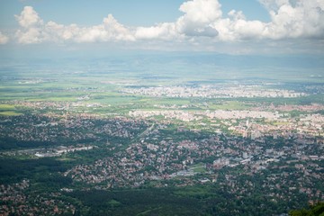 Aerial view of Sofia, capital of Bulgaria