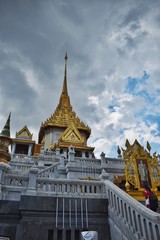 Fototapeta premium Thailand, Wat Traimit in Bangkok is considered to be a rather modest temple. The temple is known for housing a 5.5-tonne statue of a seated Buddha.