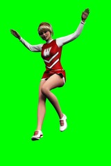 3D jumping cheerleader