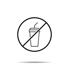 No drink icon. Simple thin line, outline vector of cinema ban, prohibition, embargo, interdict, forbiddance icons for ui and ux, website or mobile application