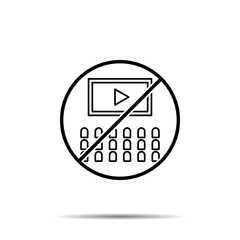 No cinema, people icon. Simple thin line, outline vector of cinema ban, prohibition, embargo, interdict, forbiddance icons for ui and ux, website or mobile application