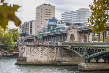 Naklejka premium bridge over the river seine