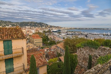 aerial view of the city, Cannes, France