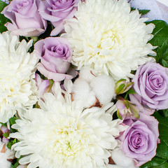 bouquet of flowers from lilac roses.