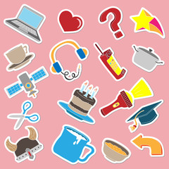 Set of random funny stickers