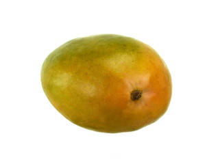 Juicy dessert mango isolated on white background.