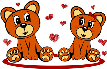 Bear in love. Vector template for design T-shirts. Fashion graphic for apparel. Character image bear for children's magazines and preschool institutions. 