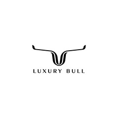 Luxury bull head logo icon vector.