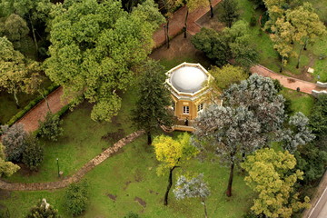 view of park and building from tower