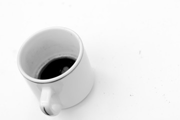 Cup of coffee white background
