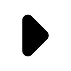 Arrow glyph icon design. Forward mark vector illustration. Black glyph on white background.