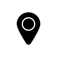 Pin map glyph icon design. Location pin mark vector illustration.