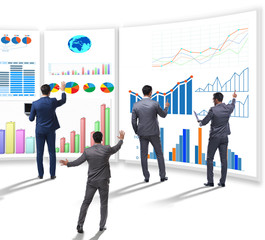 Businessman in business visualization and infographics concept