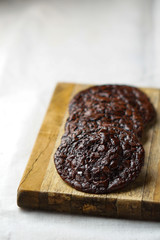 Chocolate cookies with sea salt