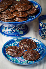 Chocolate cookies with sea salt