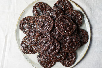 Chocolate cookies with sea salt