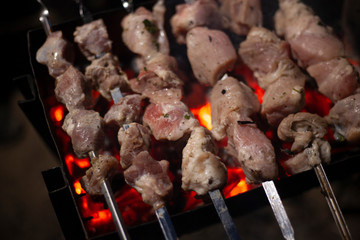Shish kebab grilled