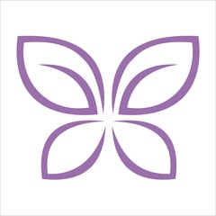 Abstract cute butterfly leaf simple logo designs vector.

