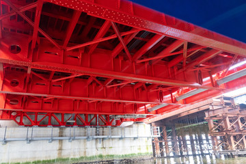 Pictures under the red bridge