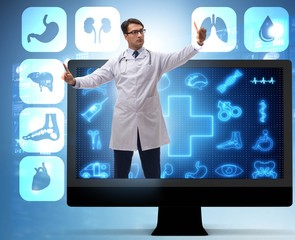 Telehealth concept with doctor doing remote check-up