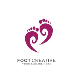 Foot logo with modern design. abstract icon foot vector illustration