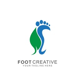 Foot logo with modern design. abstract icon foot vector illustration