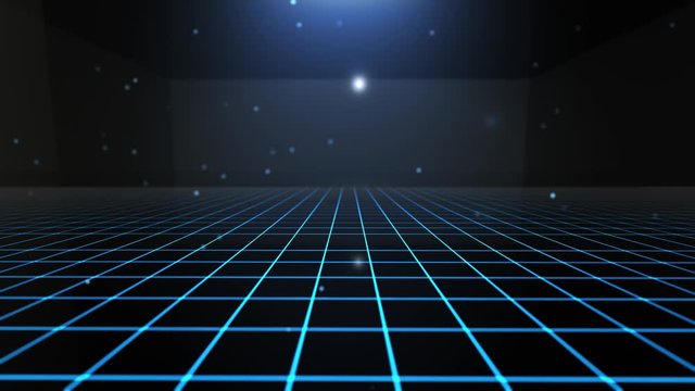 Digital Grid Background With particles