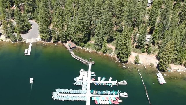 Aerial view of the Marina at Pinecrest Lake California
