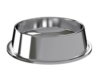 metal pet animal bowl isolated over white background