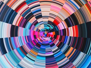 Vibrant colored circular and striped lines background. Starburst & sunburst effect, ideal for ad banner and cover design.