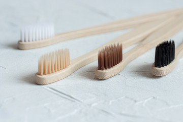 wooden toothbrush on a white background