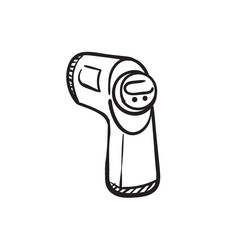 hand drawn thermometer gun illustration doodle