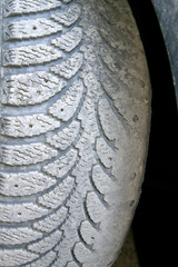 Unevenly worn car tire