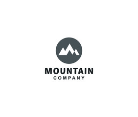 Mountain Logo Premium Minimal emblem design template Symbol for hiking outdoors company