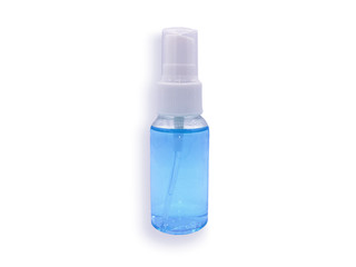 blue plastic bottle isolated on white