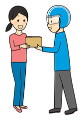 Fototapeta premium illustration of delivery and bike