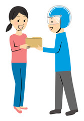 illustration of delivery and bike