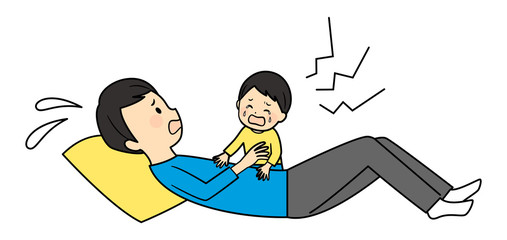 illustration of a dad and his baby