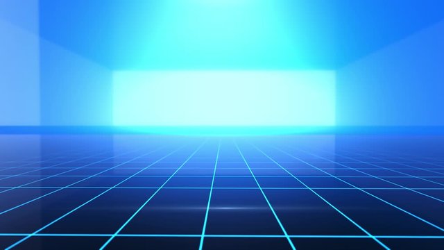 Digital technology lines background is a spectacular motion graphics background. High-tech HUD grid video, blue news studio background, high-tech digital product promotion, corporate promotion.