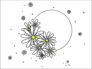 Doodle set of flower and planjt backgound.