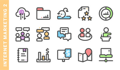 internet marketing 2, elements of Internet Marketing icon set. Filled Outline Style. each made in 64x64 pixel