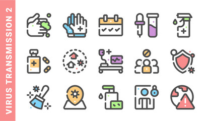 virus transmission 2, elements of Virus Transmissions icon set. Filled Outline Style. each made in 64x64 pixel