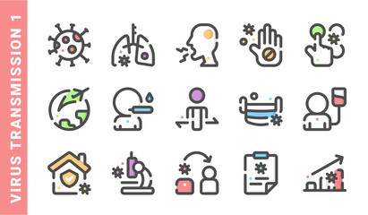 virus transmission 1, elements of Virus Transmissions icon set. Filled Outline Style. each made in 64x64 pixel
