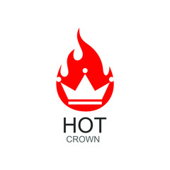 Crown and fire logo design