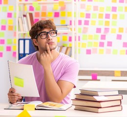 Student preparing for exams with many conflicting priorities